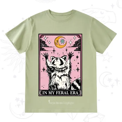 Purplehecate The In My Feral Era Tarot Raccoon T-Shirt