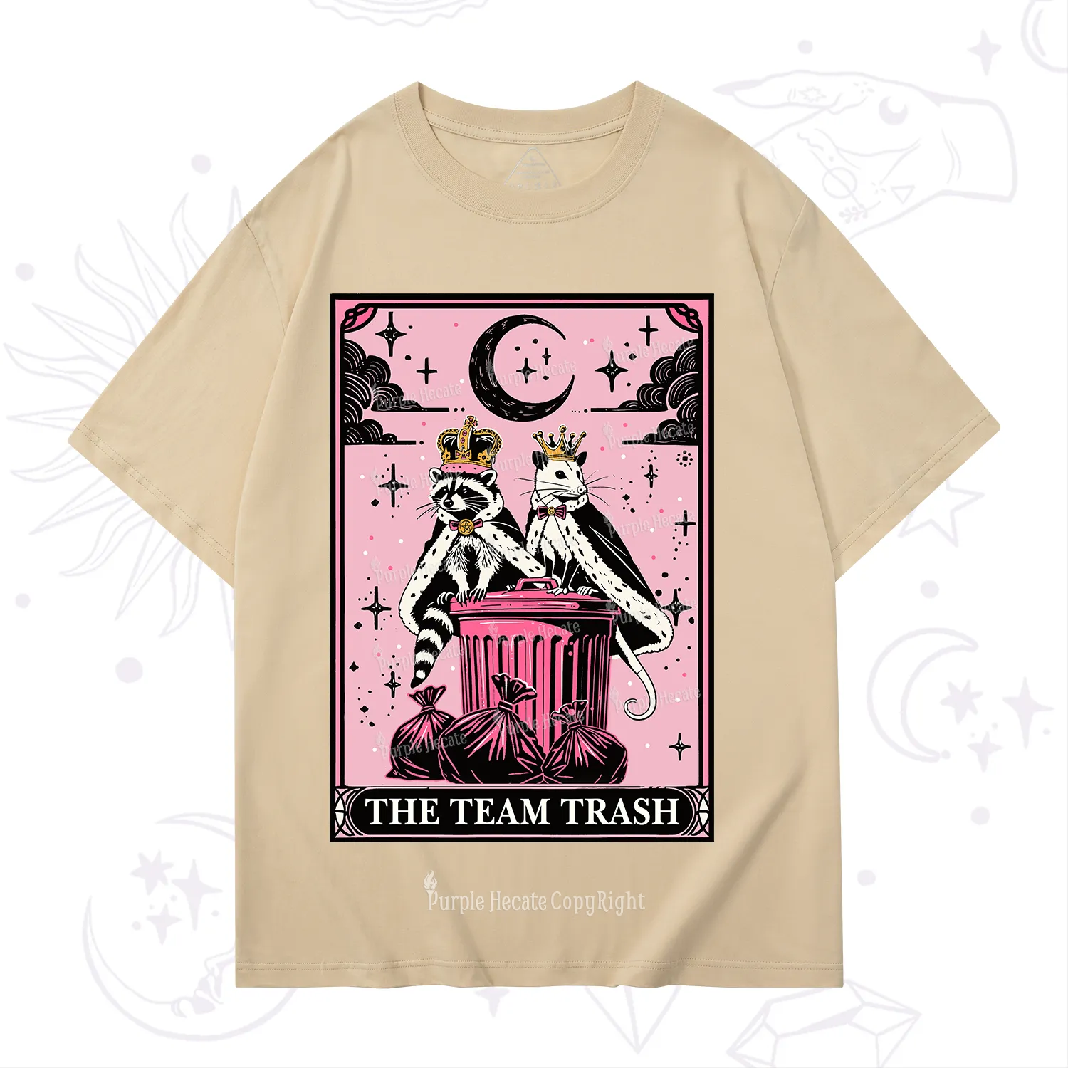 Purplehecate The Trash Kingdom's Tarot Opossum and Raccoon T-Shirt
