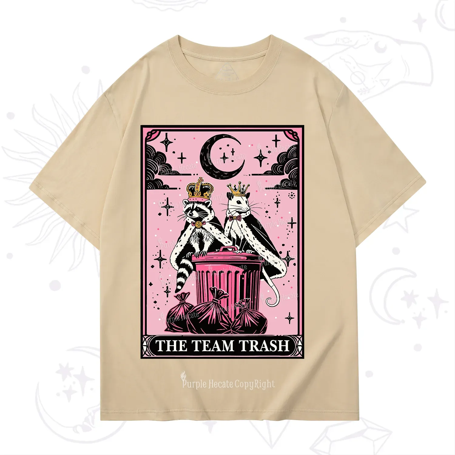 Purplehecate The Trash Kingdom's Tarot Opossum and Raccoon T-Shirt