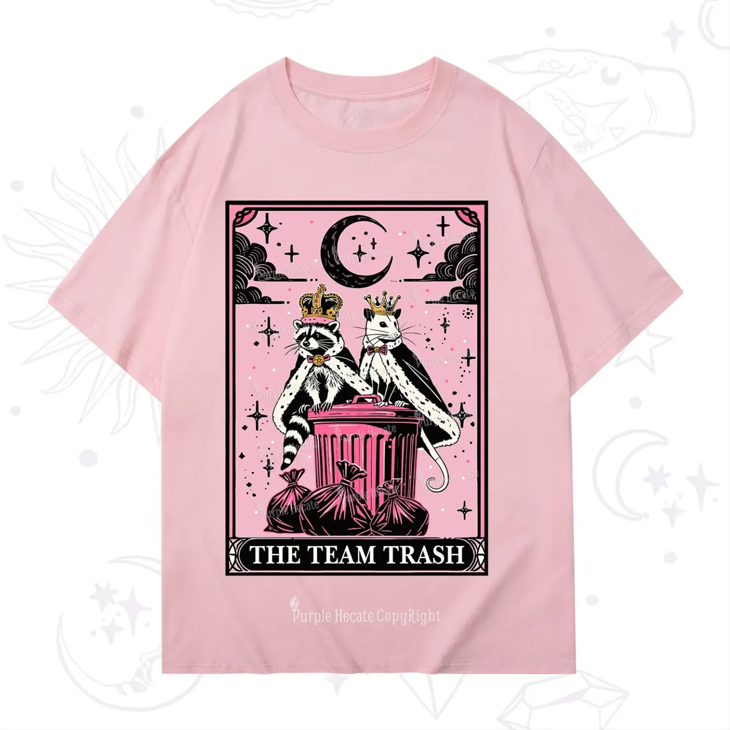 Purplehecate The Trash Kingdom's Tarot Opossum and Raccoon T-Shirt