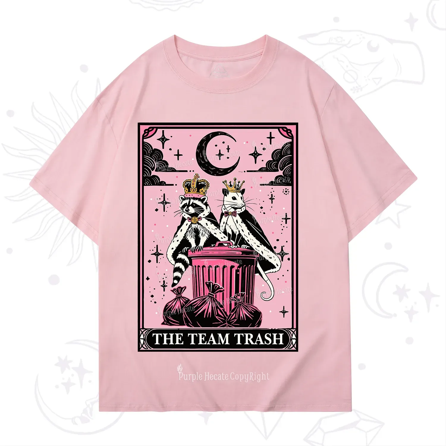 Purplehecate The Trash Kingdom's Tarot Opossum and Raccoon T-Shirt