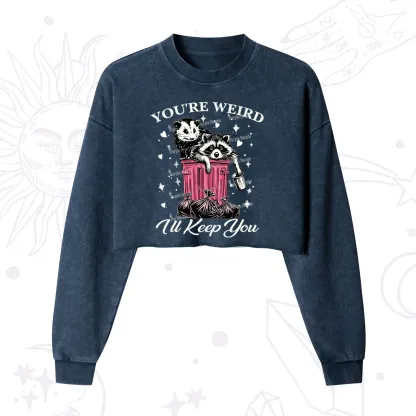 Purplehecate You're Weird I'll Keep You Cropped Washed Sweatshirt