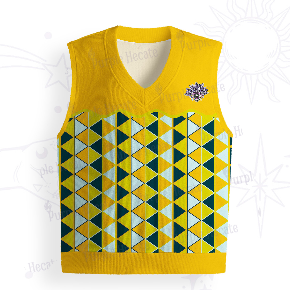 Purplehecate Enchanted Prism Eye Ugly Sweater Vest