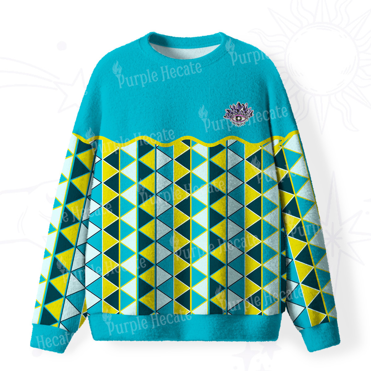 Purplehecate Enchanted Prism Eye Fuzzy Ugly Sweatshirt
