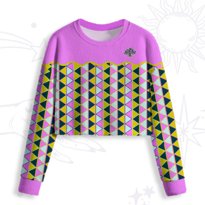 Purplehecate Enchanted Prism Eye Crop Fuzzy Ugly Sweatshirt