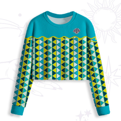 Purplehecate Enchanted Prism Eye Crop Fuzzy Ugly Sweatshirt