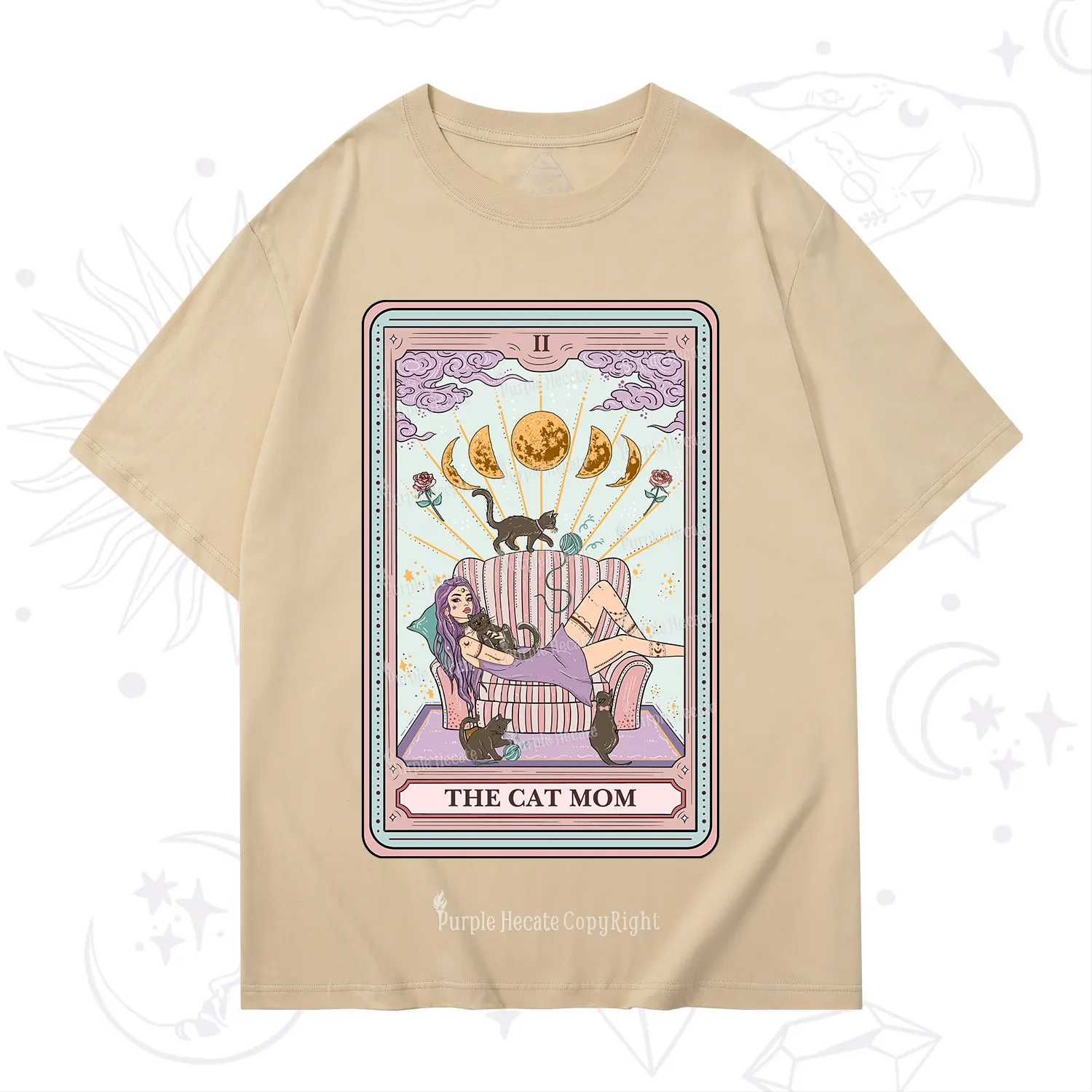 Purplehecate The Cat Mom Tarot T-Shirt