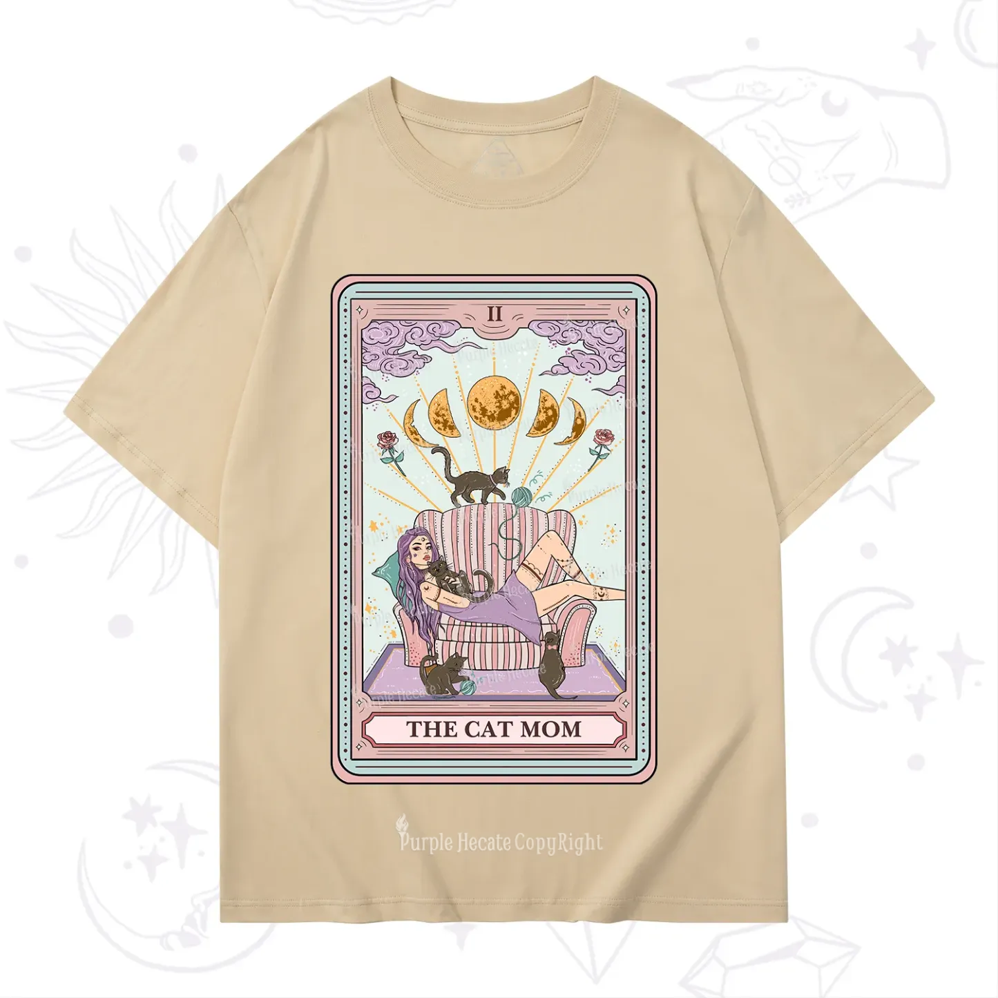 Purplehecate The Cat Mom Tarot T-Shirt