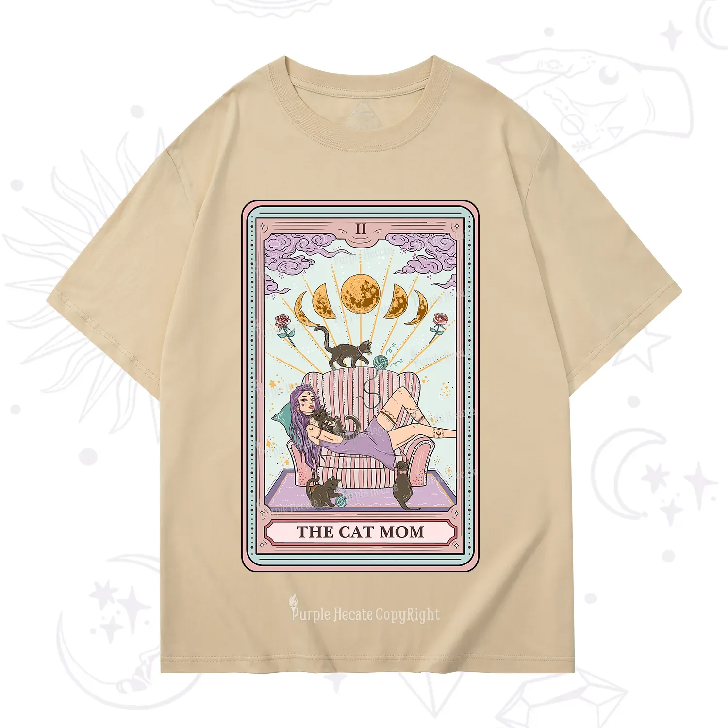 Purplehecate The Cat Mom Tarot T-Shirt