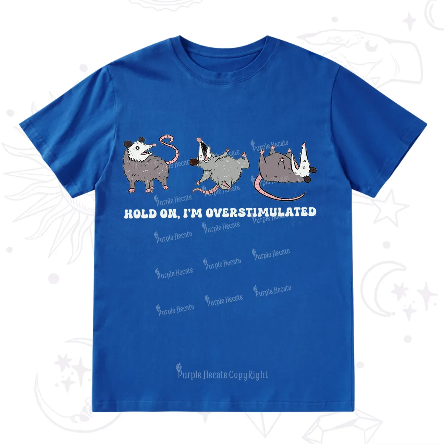 Purplehecate Hold On I'm Overstimulated T-Shirt