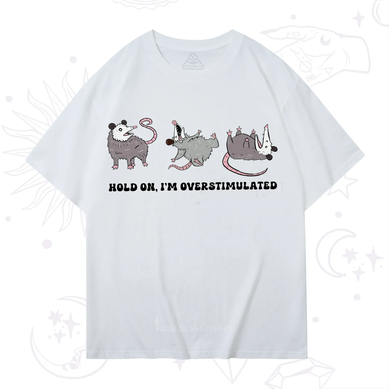 Purplehecate Hold On I'm Overstimulated T-Shirt