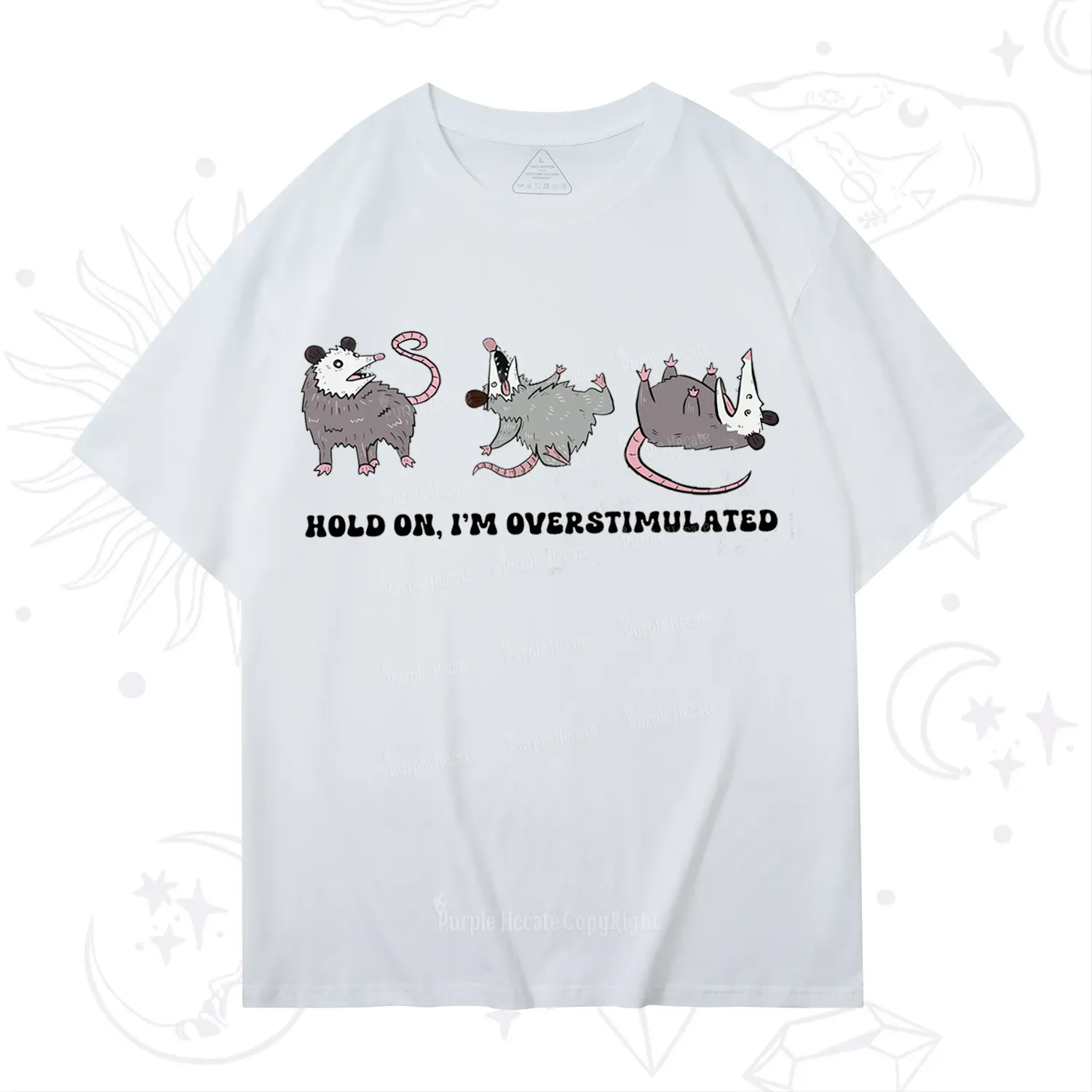 Purplehecate Hold On I'm Overstimulated T-Shirt