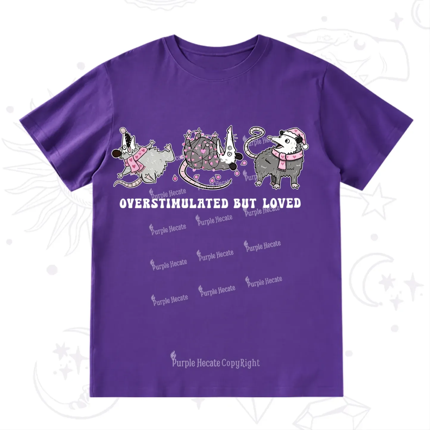 Purplehecate Overstimulated But Loved Valentine T-Shirt
