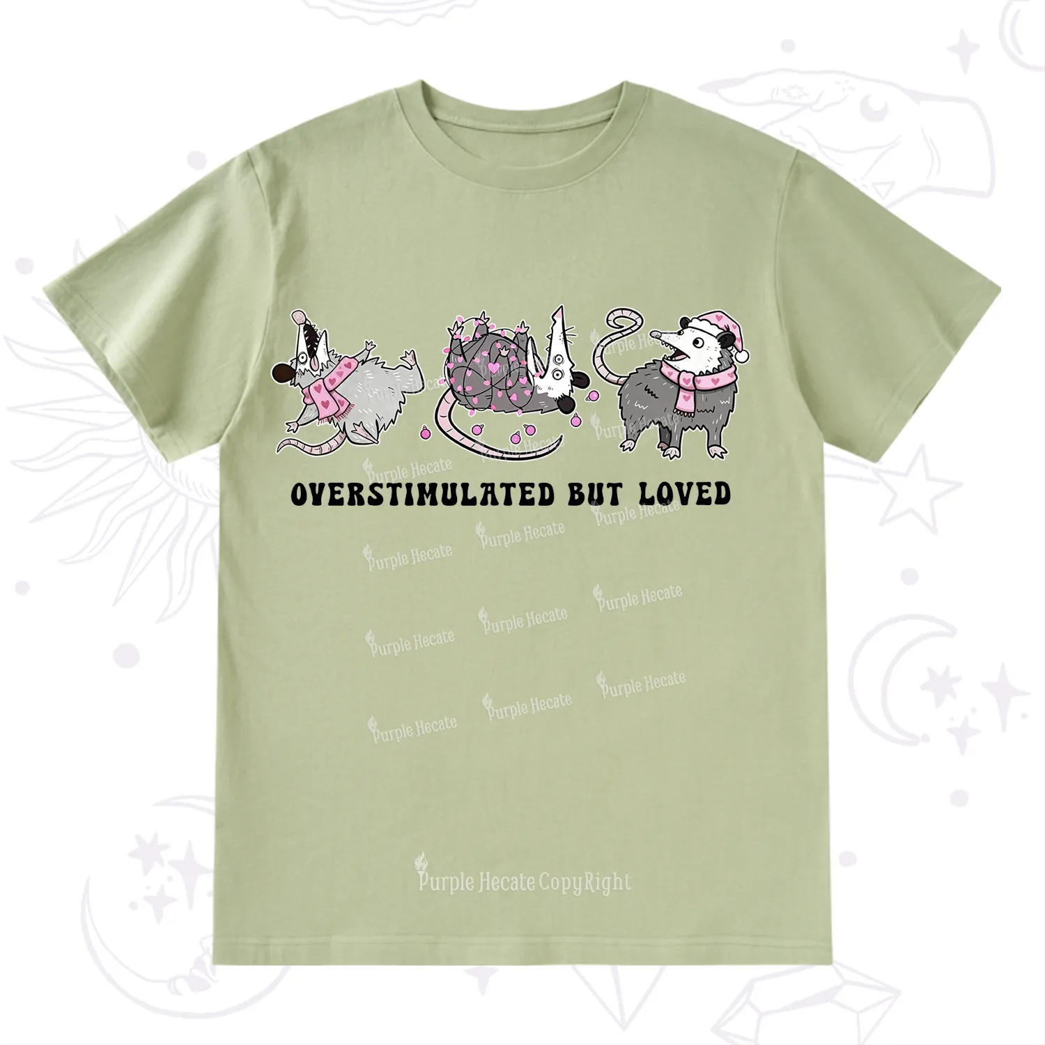 Purplehecate Overstimulated But Loved Valentine T-Shirt