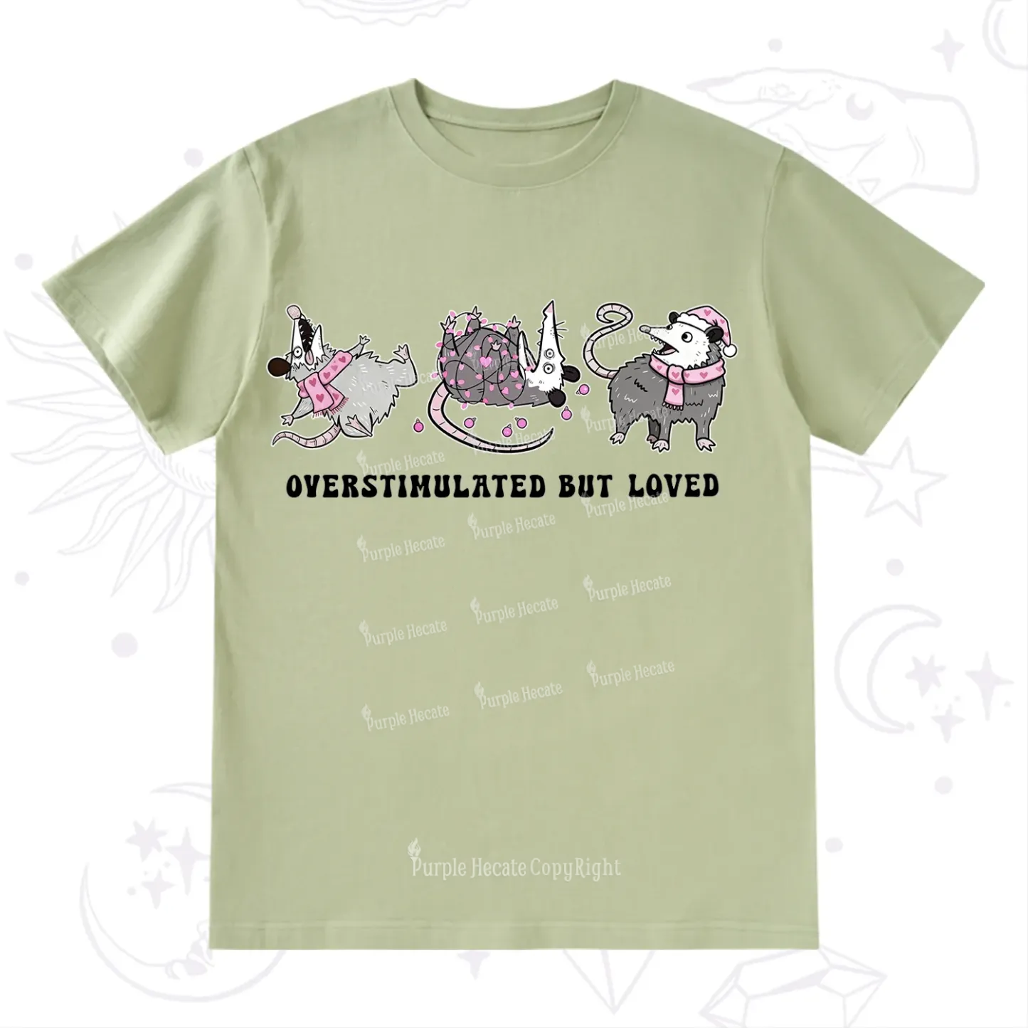 Purplehecate Overstimulated But Loved Valentine T-Shirt