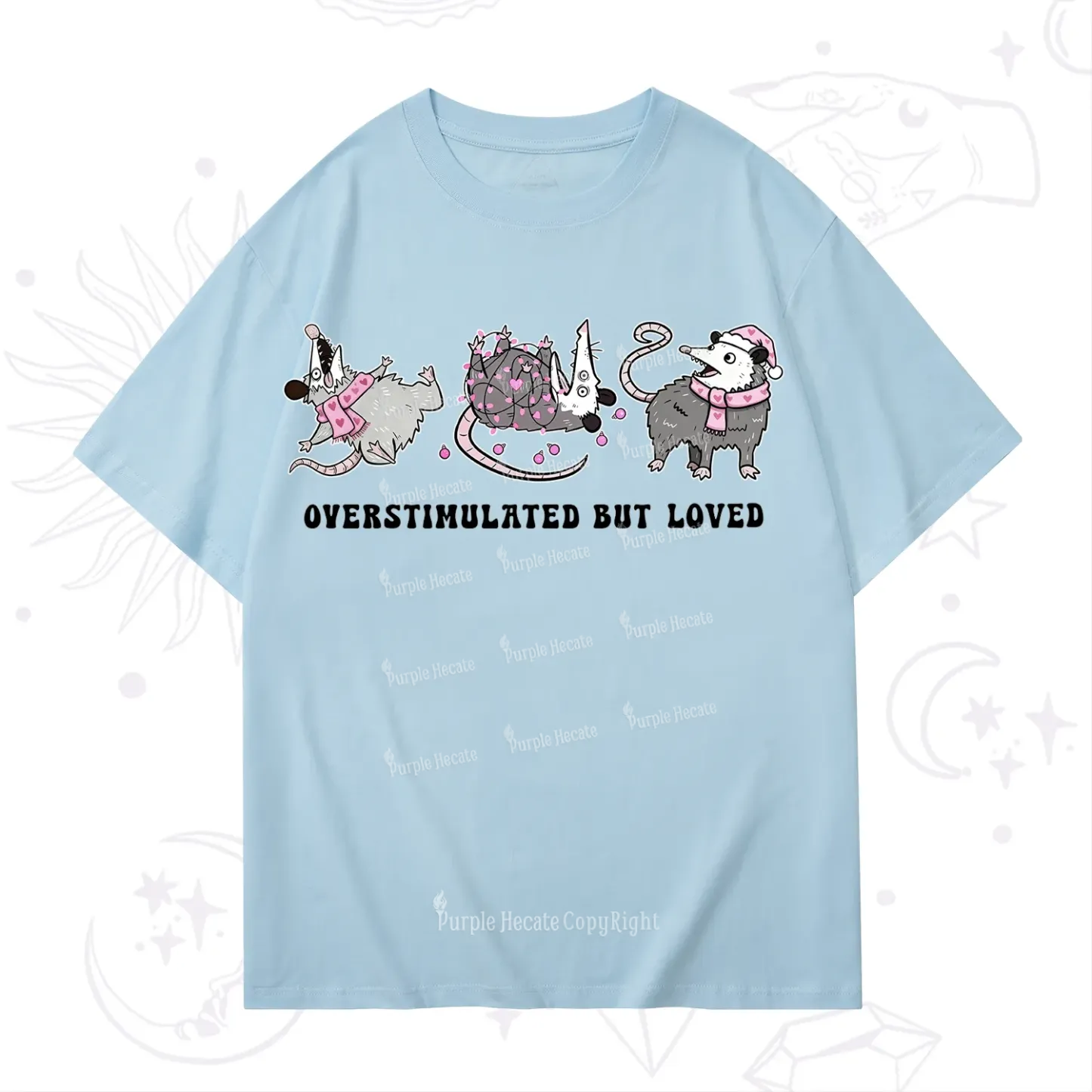 Purplehecate Overstimulated But Loved Valentine T-Shirt