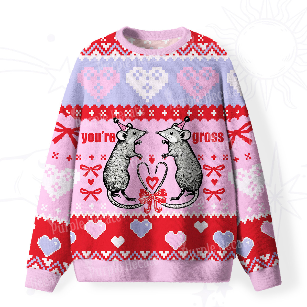 Purplehecate You're Gross Fuzzy Ugly Sweatshirt