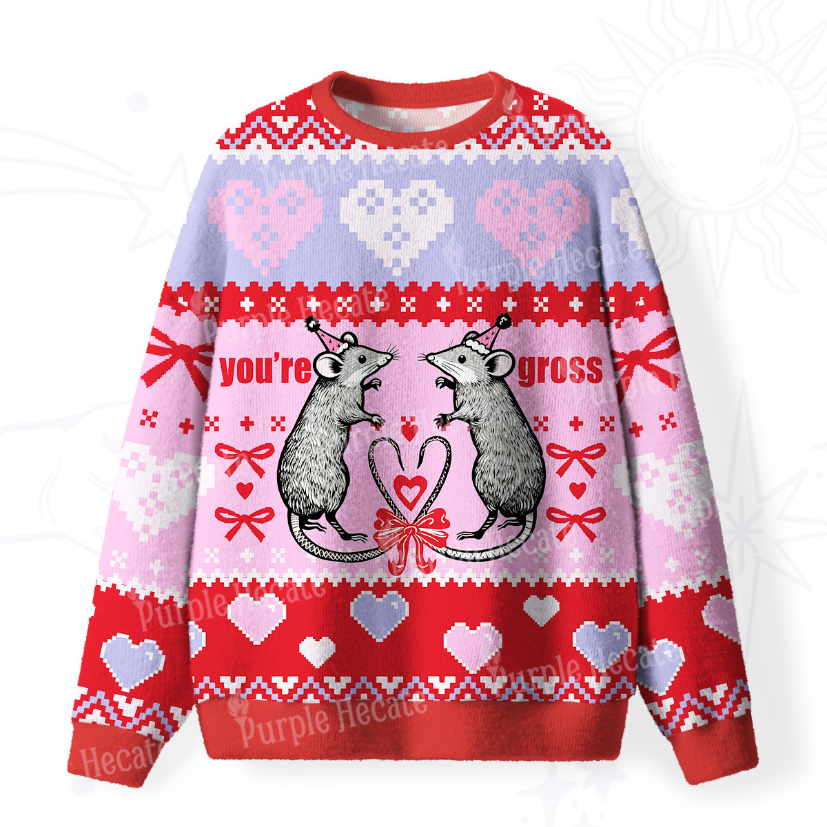 Purplehecate You're Gross Fuzzy Ugly Sweatshirt