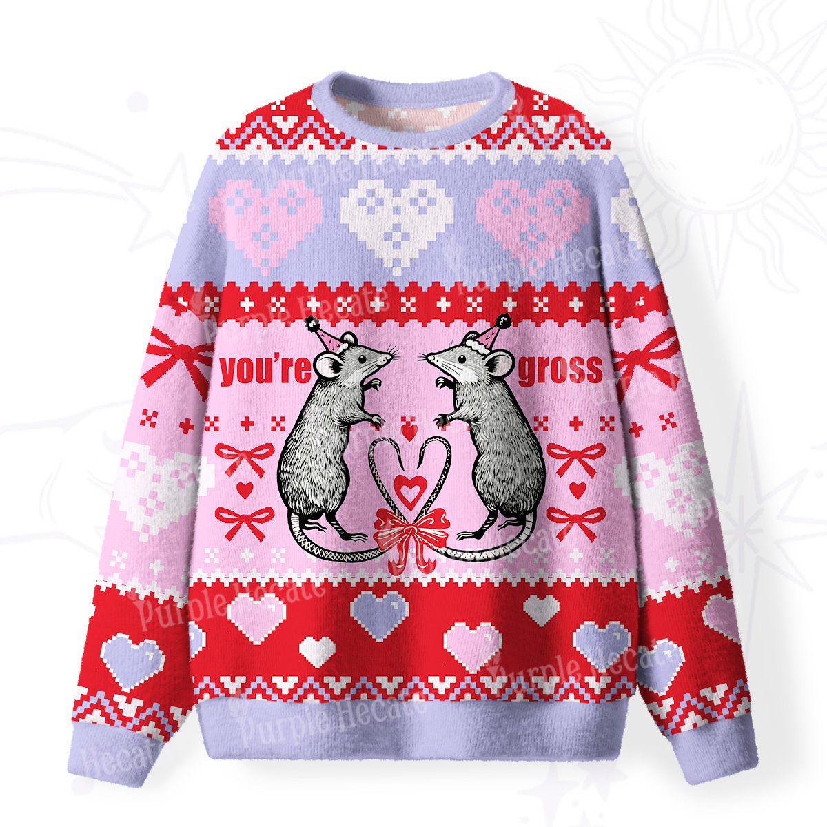 Purplehecate You're Gross Fuzzy Ugly Sweatshirt