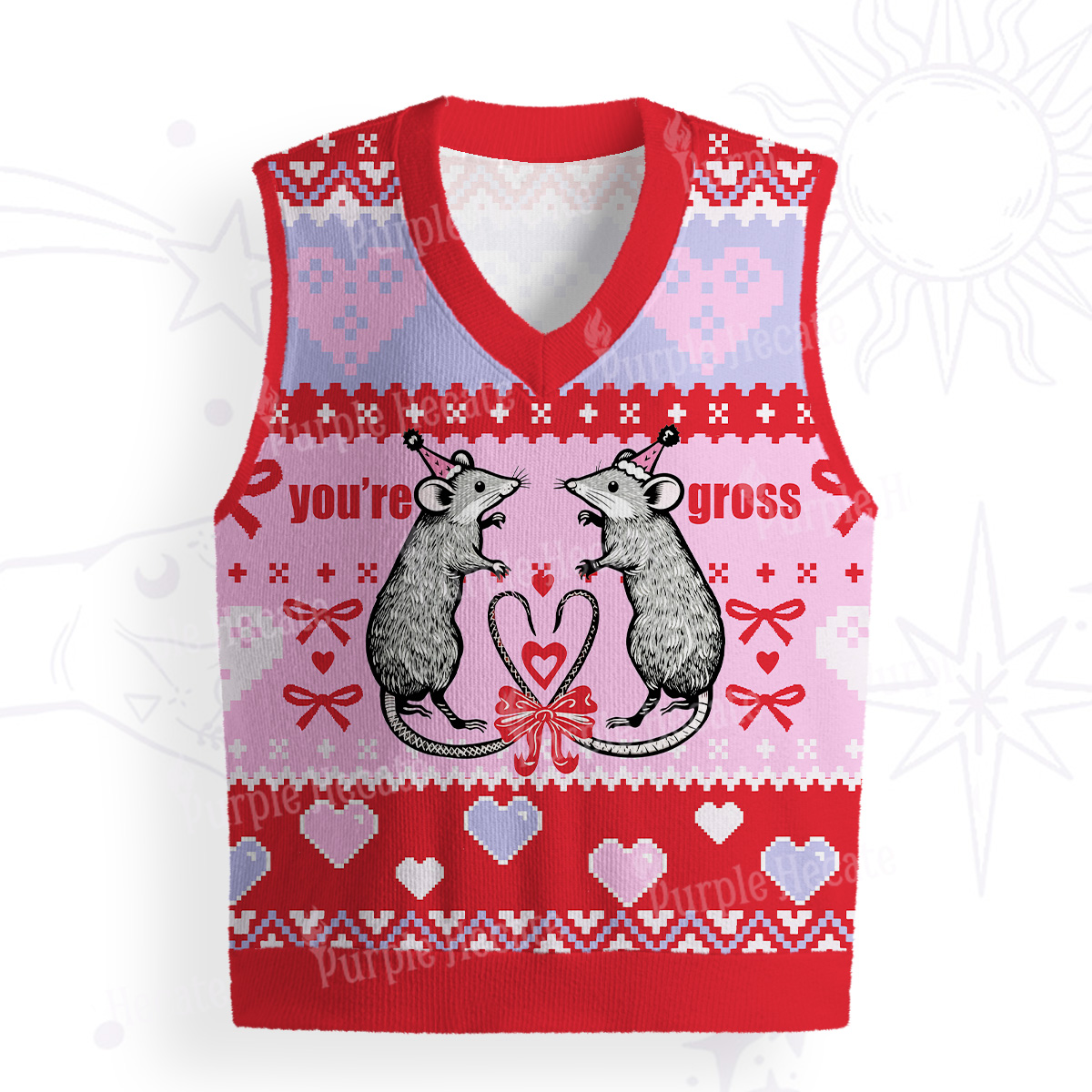 Purplehecate You're Gross Ugly Sweater Vest