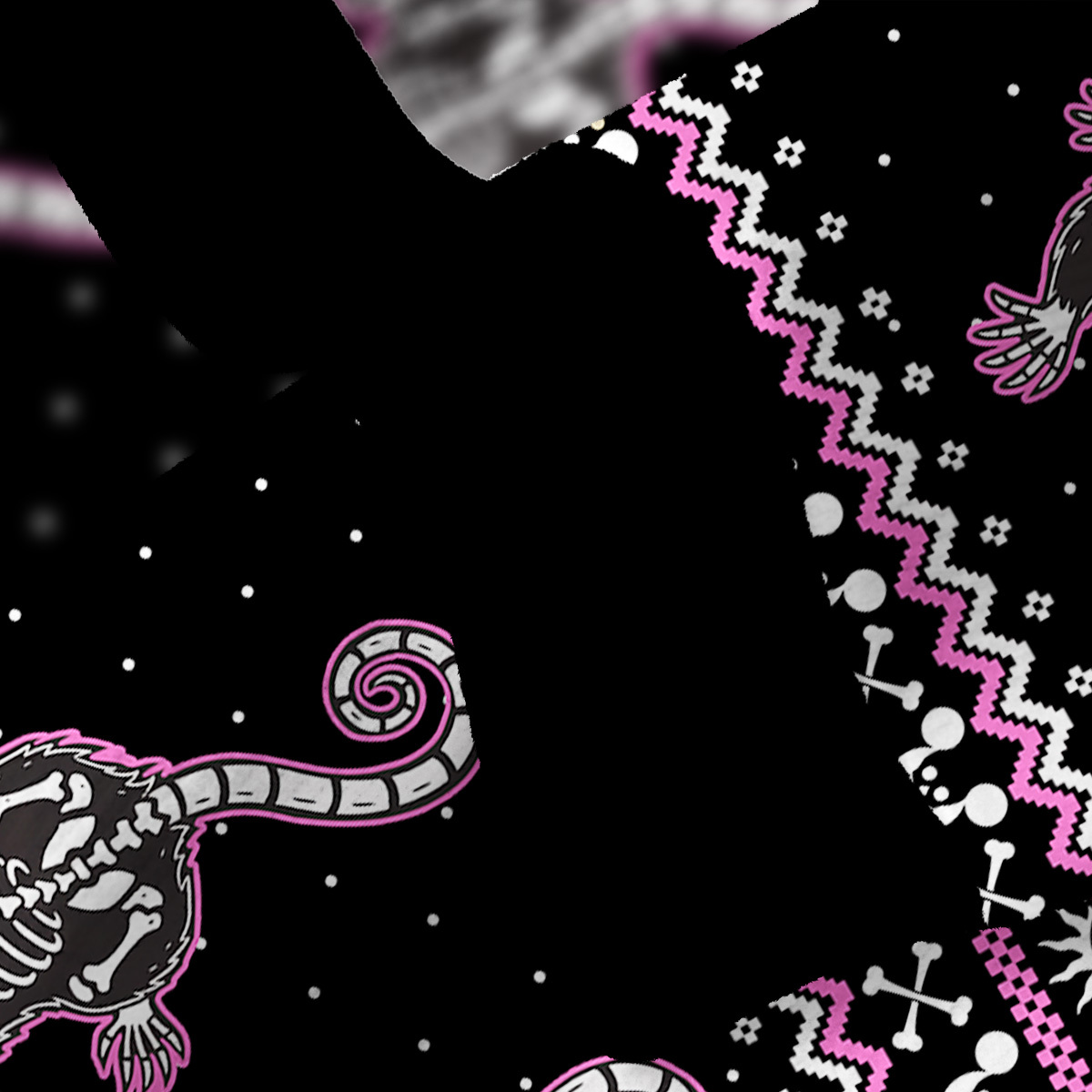 Purplehecate Moonlit Skeleton Rats Fuzzy Ugly Sweatshirt