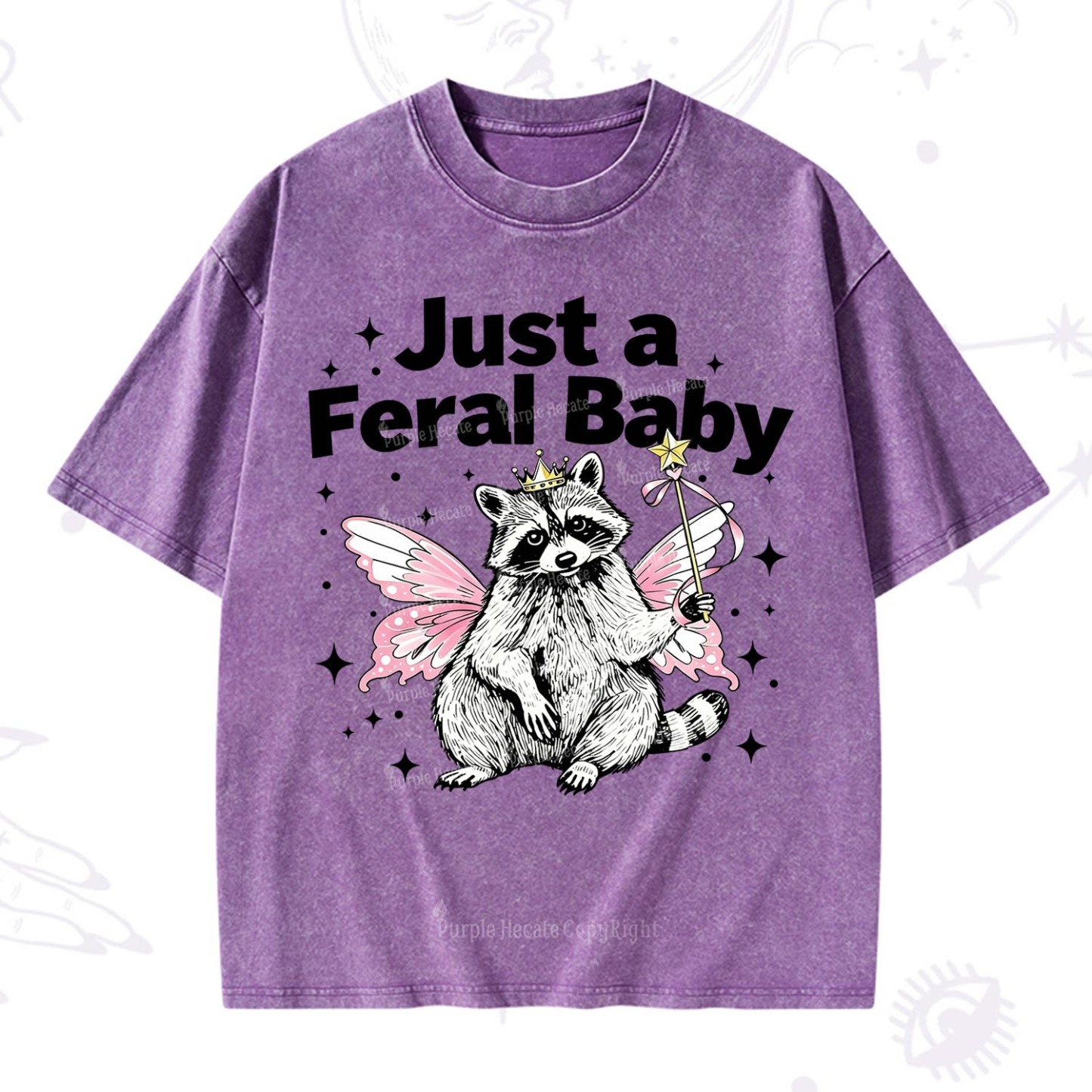 Purplehecate Just A Feral Baby Raccoon Washed T-Shirt