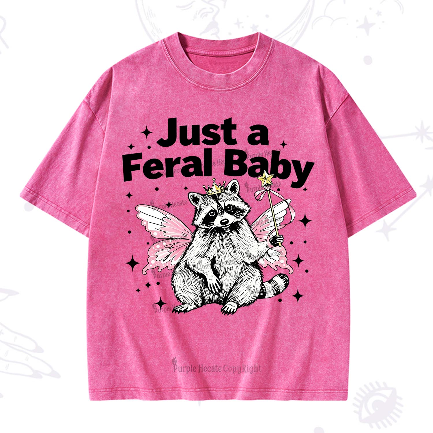 Purplehecate Just A Feral Baby Raccoon Washed T-Shirt