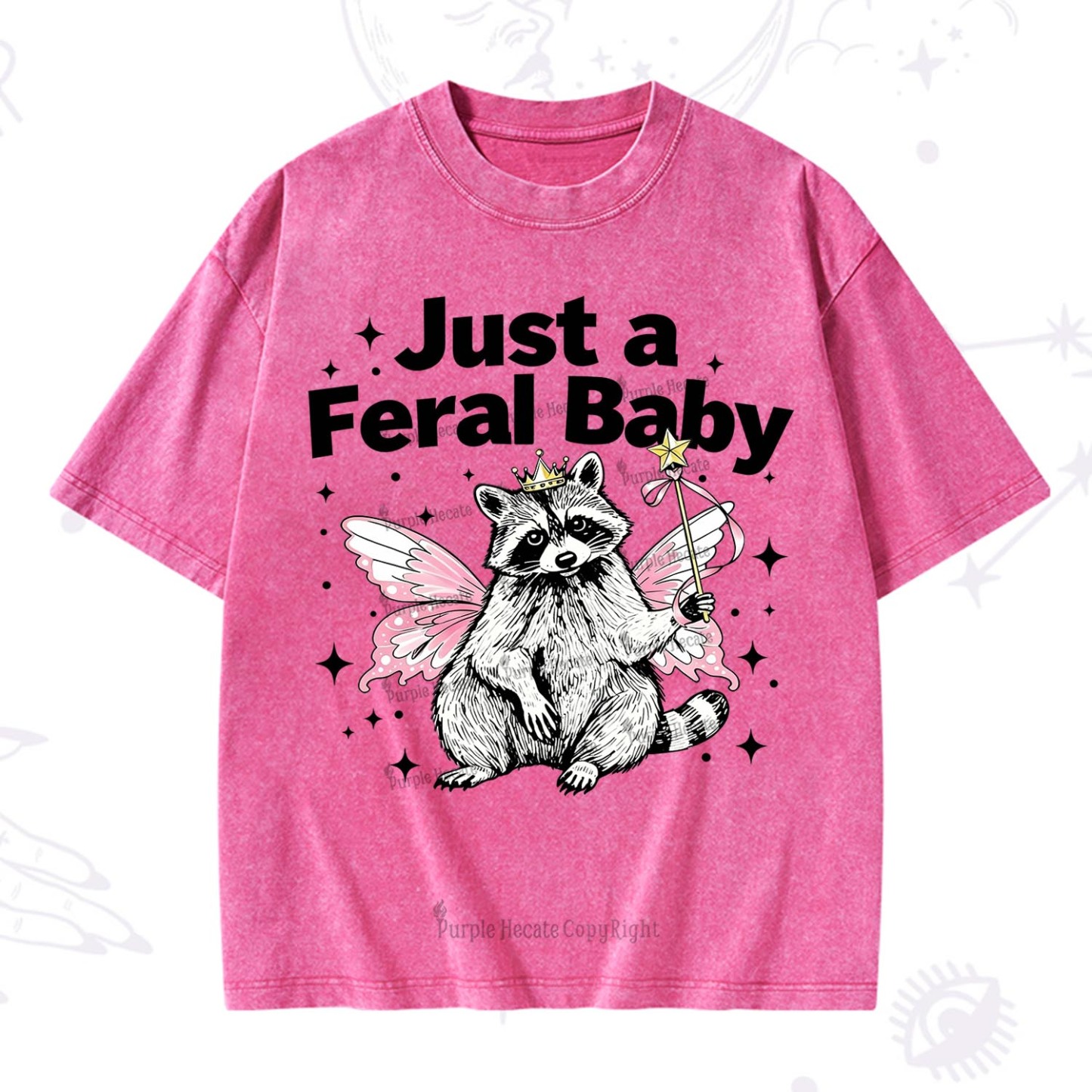 Purplehecate Just A Feral Baby Raccoon Washed T-Shirt