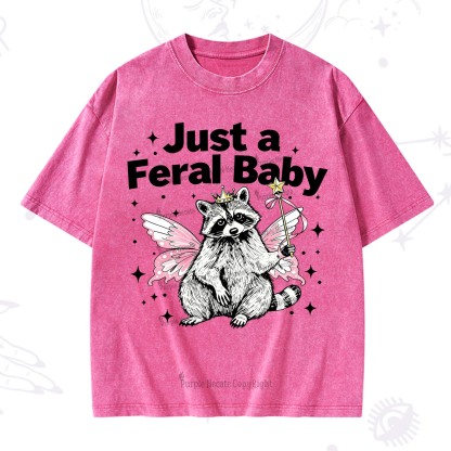 Purplehecate Just A Feral Baby Raccoon Washed T-Shirt