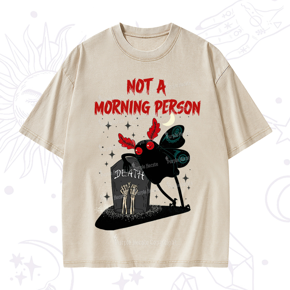 Purplehecate Not A Morning Person Washed T-Shirt