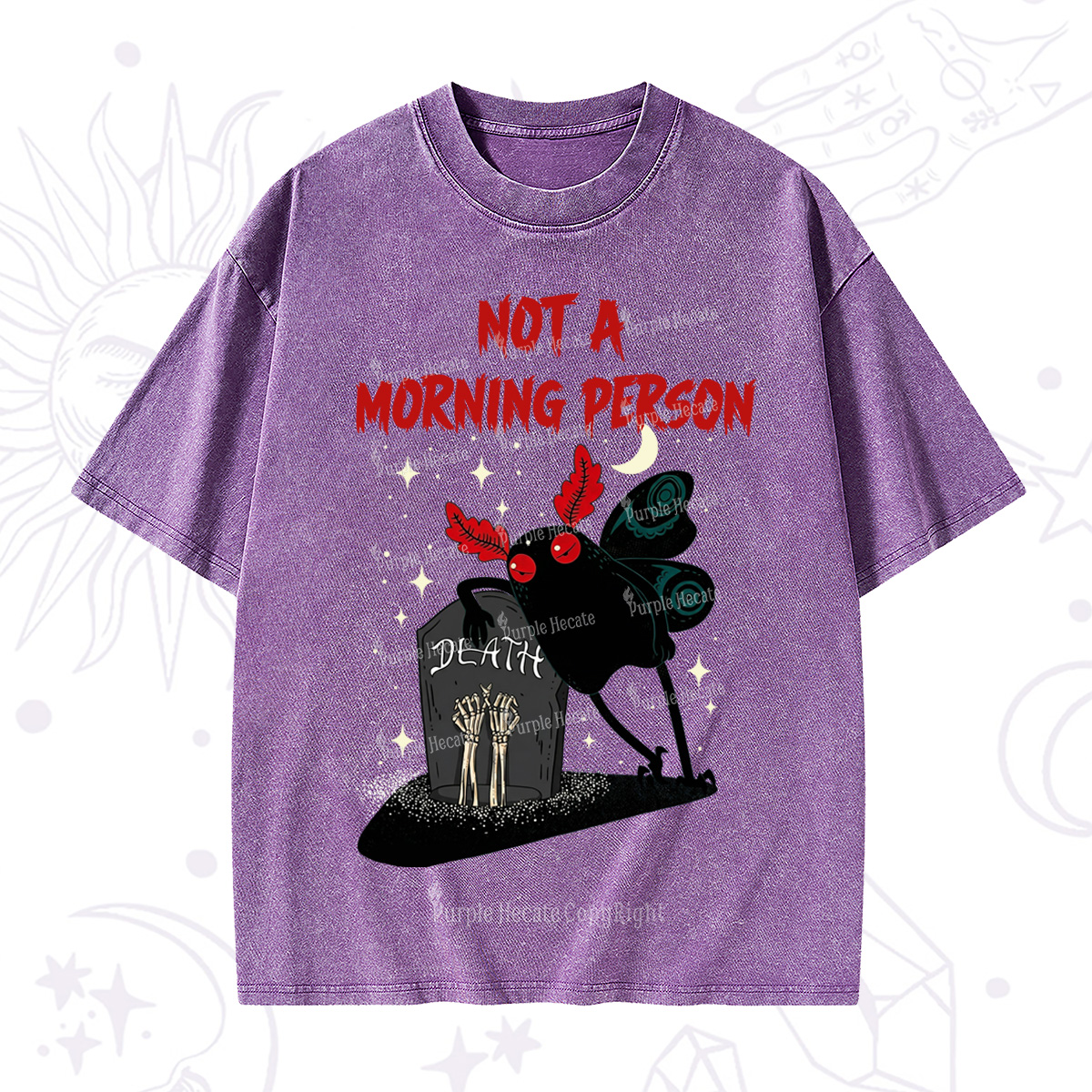 Purplehecate Not A Morning Person Washed T-Shirt