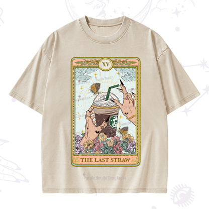 Purplehecate The Last Straw Tarot Washed T-Shirt