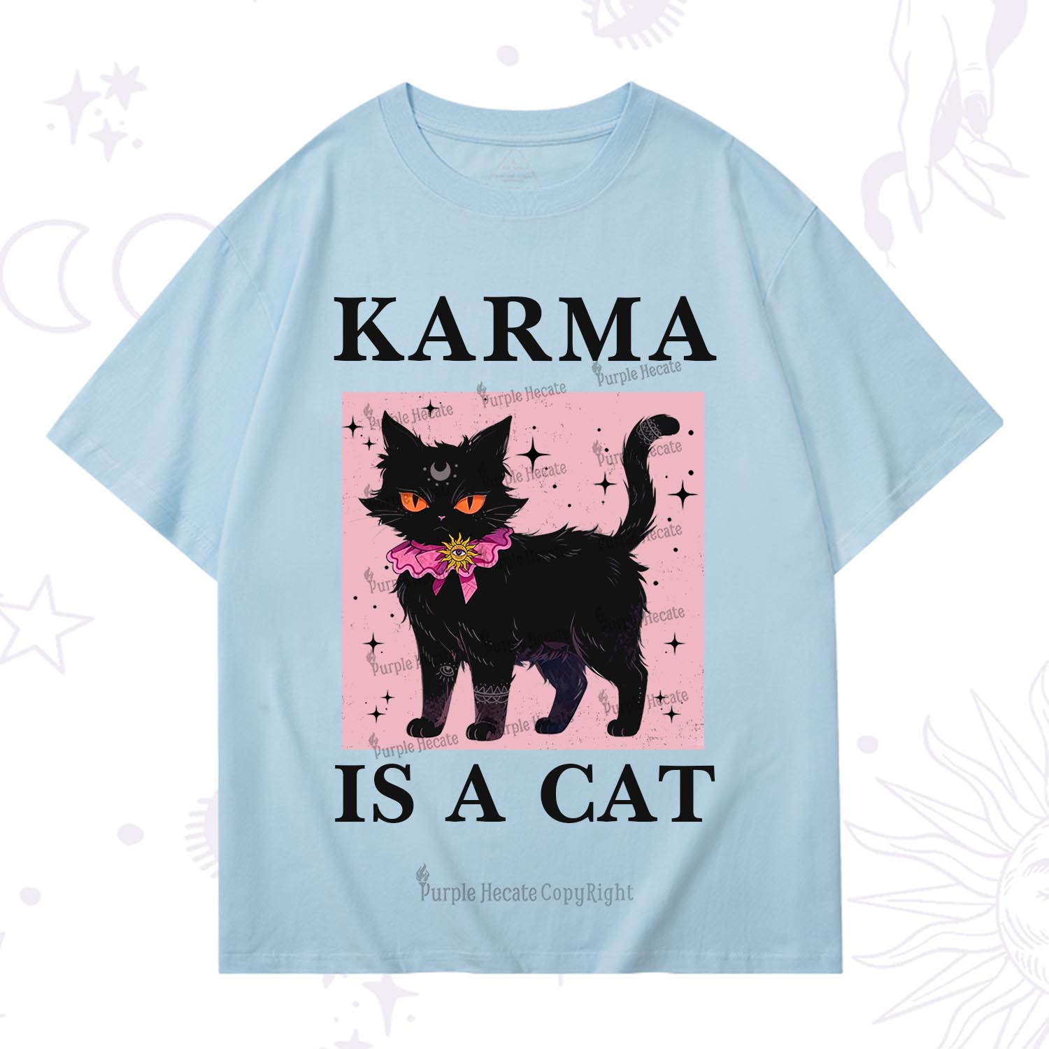 Purplehecate Karma Is A Cat T-Shirt