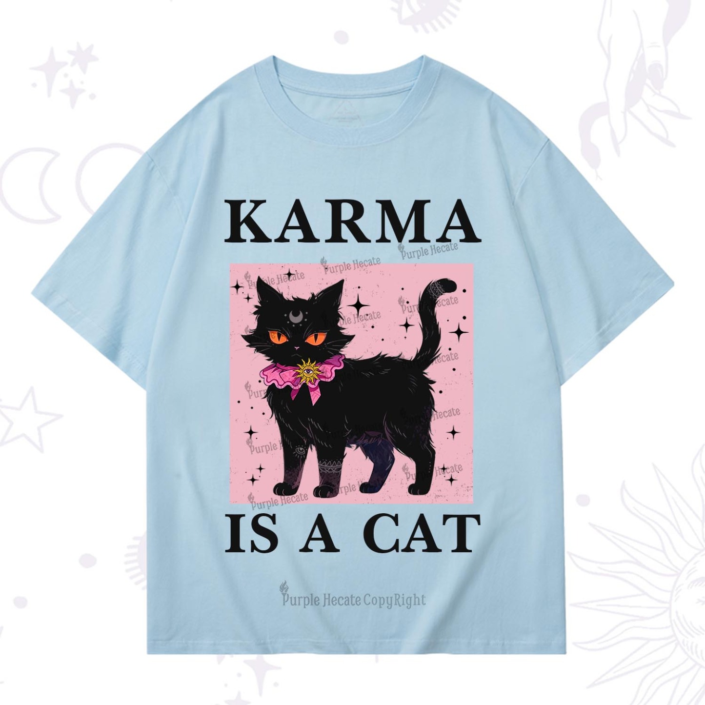 Purplehecate Karma Is A Cat T-Shirt