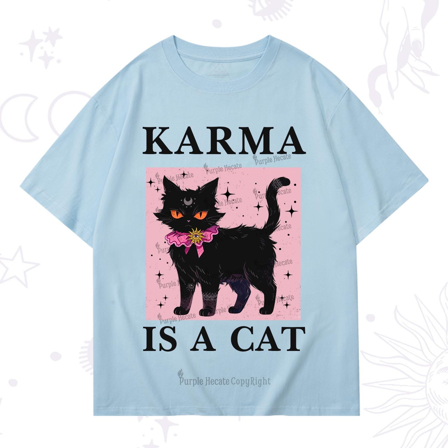 Purplehecate Karma Is A Cat T-Shirt