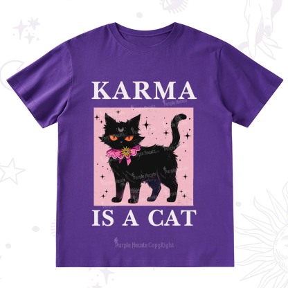 Purplehecate Karma Is A Cat T-Shirt