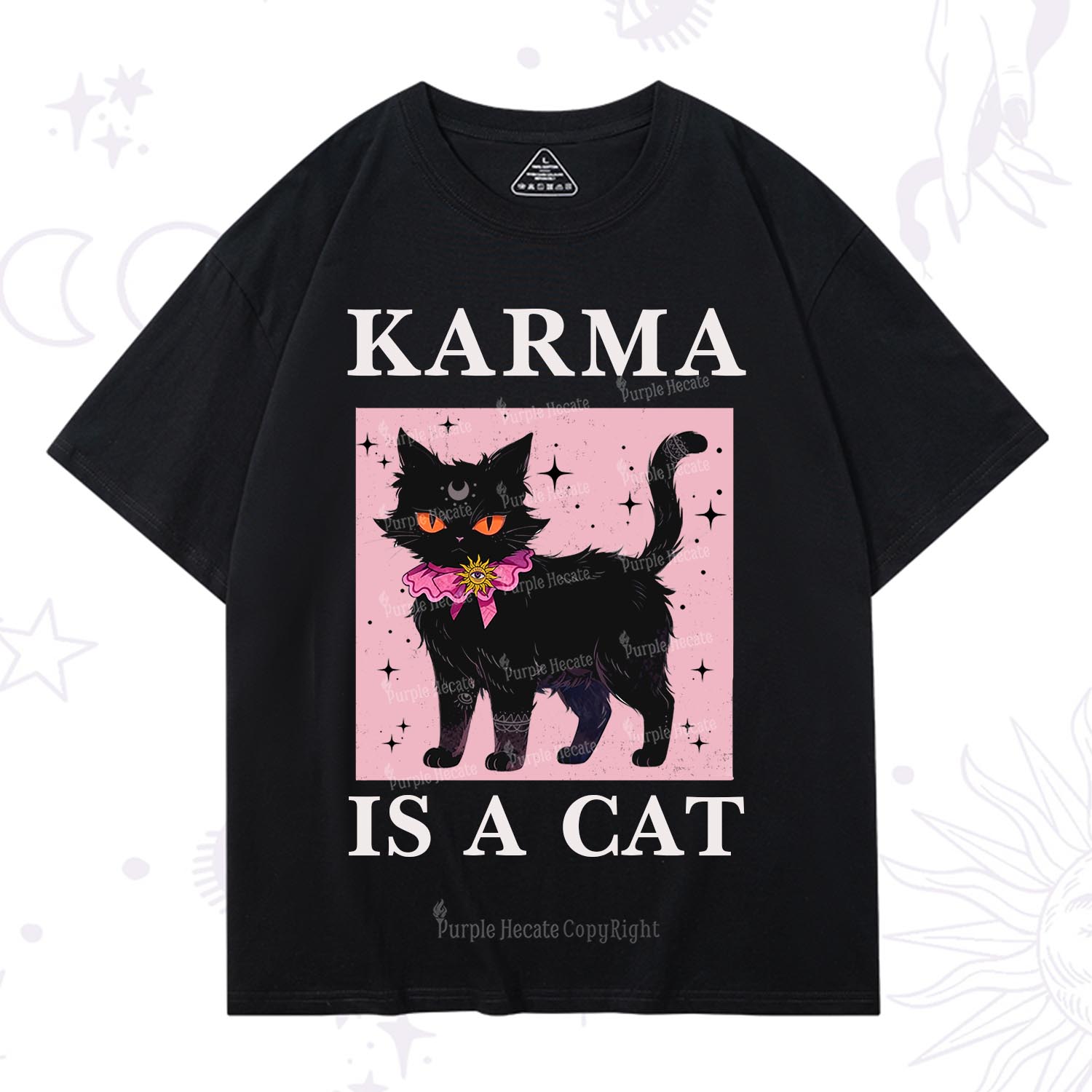 Purplehecate Karma Is A Cat T-Shirt