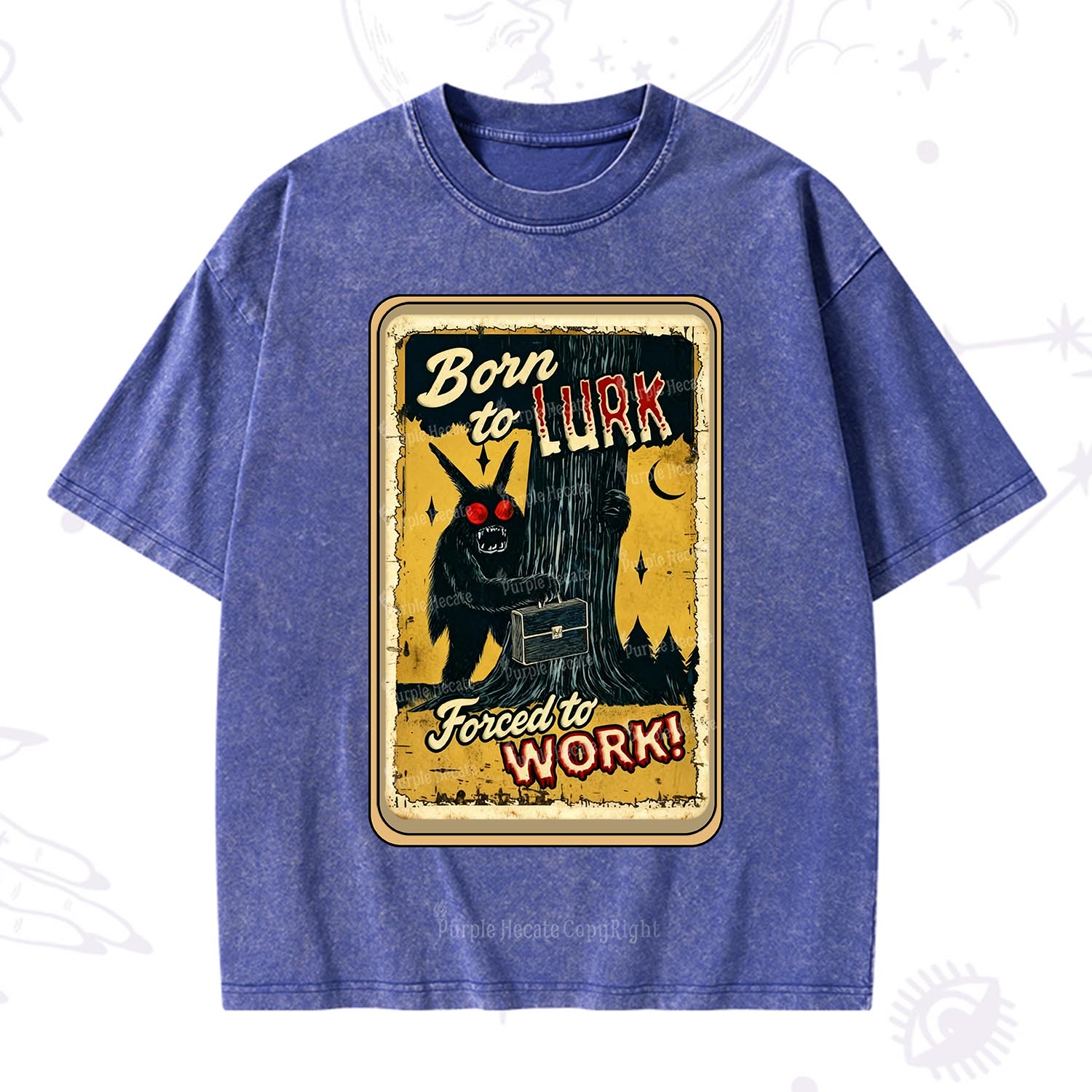 Purplehecate Cryptid Mothman Horror Washed T-Shirt