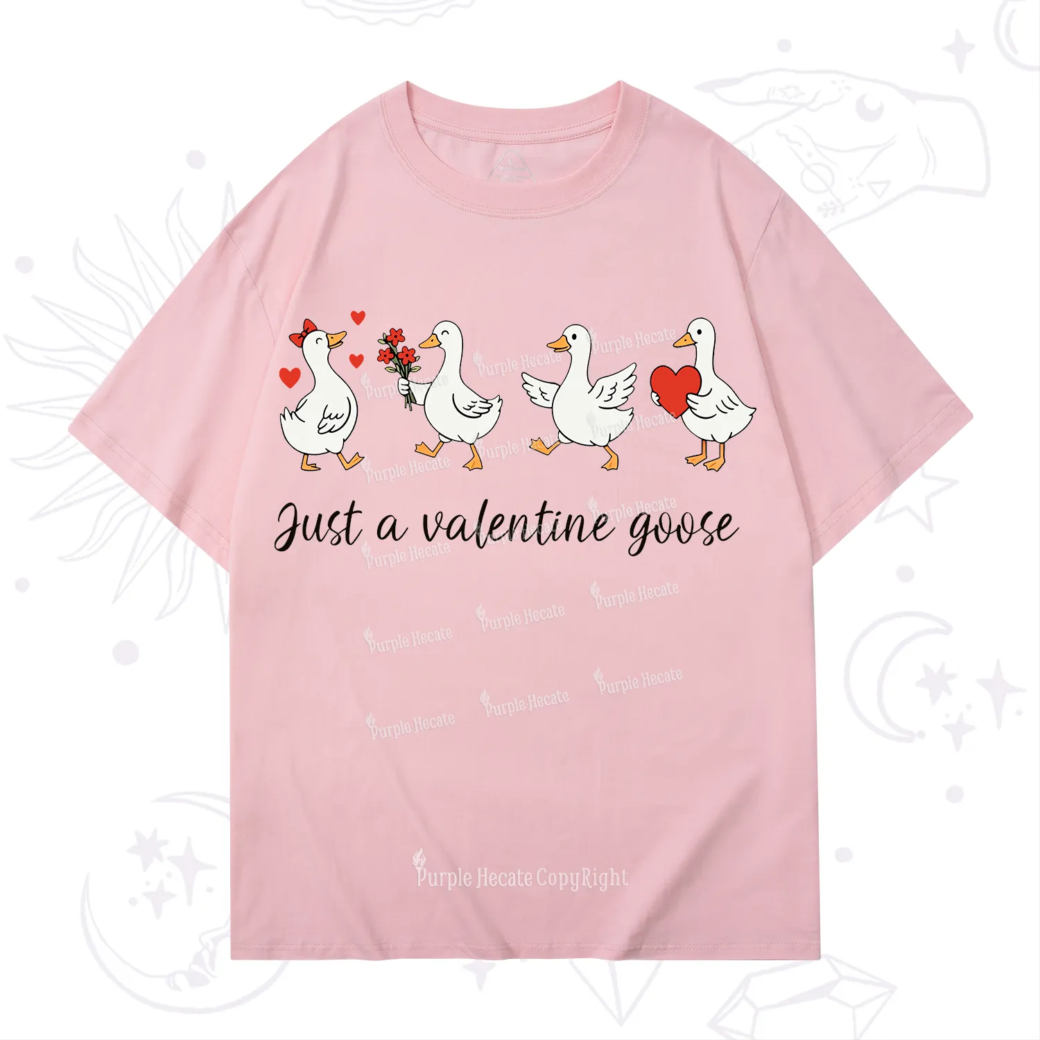 Purplehecate Just A Valentine Goose Valentine T-Shirt