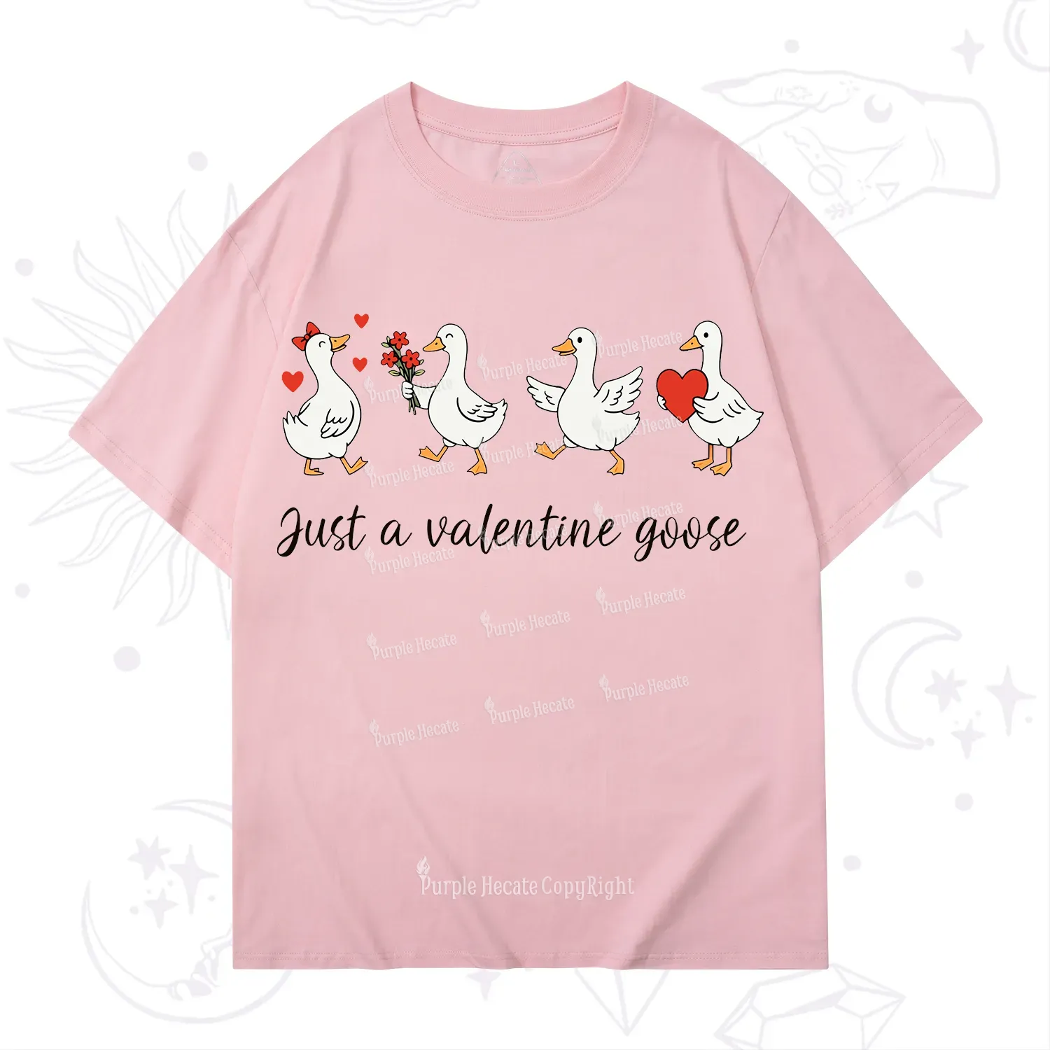 Purplehecate Just A Valentine Goose Valentine T-Shirt