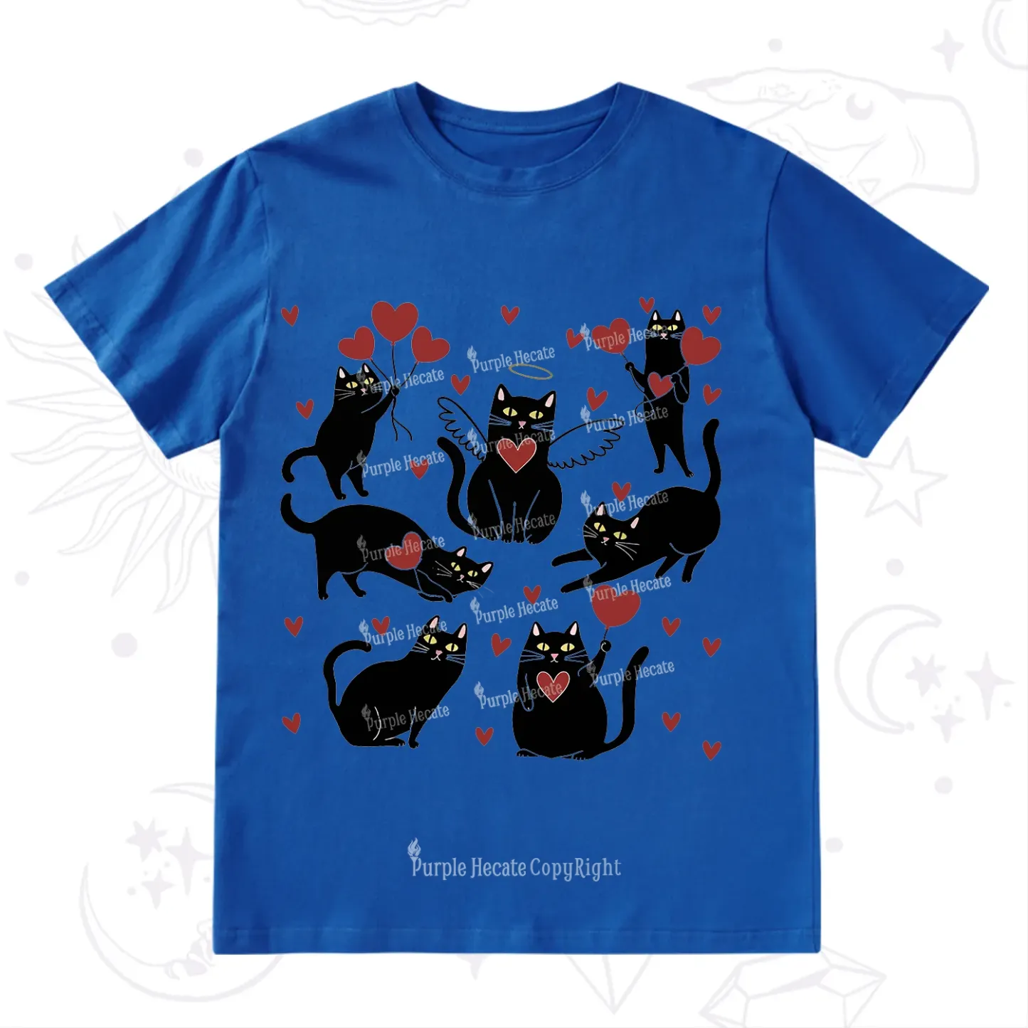 Purplehecate Meowy Valentine's Romantic Cat Valentine T-Shirt