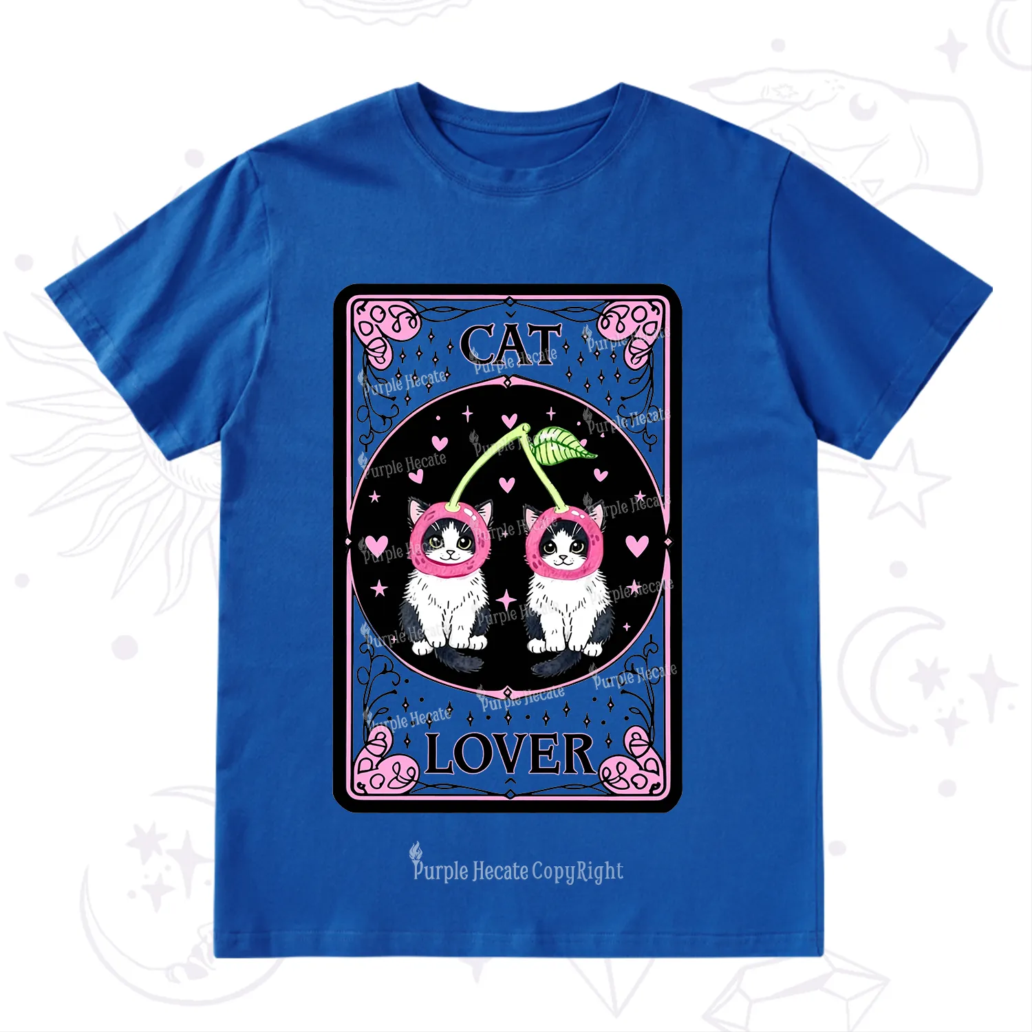 Purplehecate The Lovers Cherry Cat Tarot T-Shirt