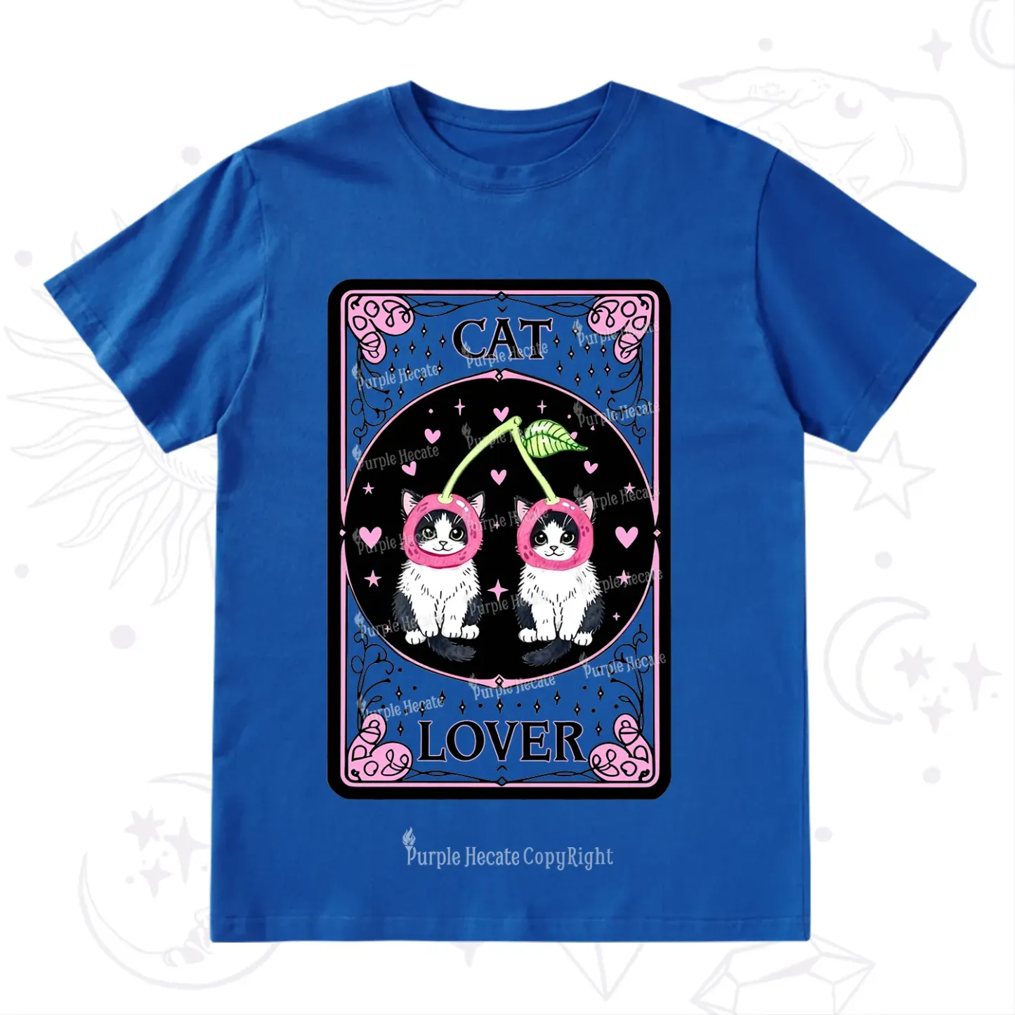 Purplehecate The Lovers Cherry Cat Tarot T-Shirt