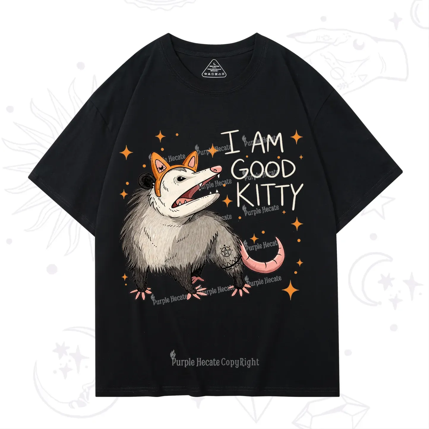 Purplehecate Funny Opossum I Am Good Kitty T-Shirt