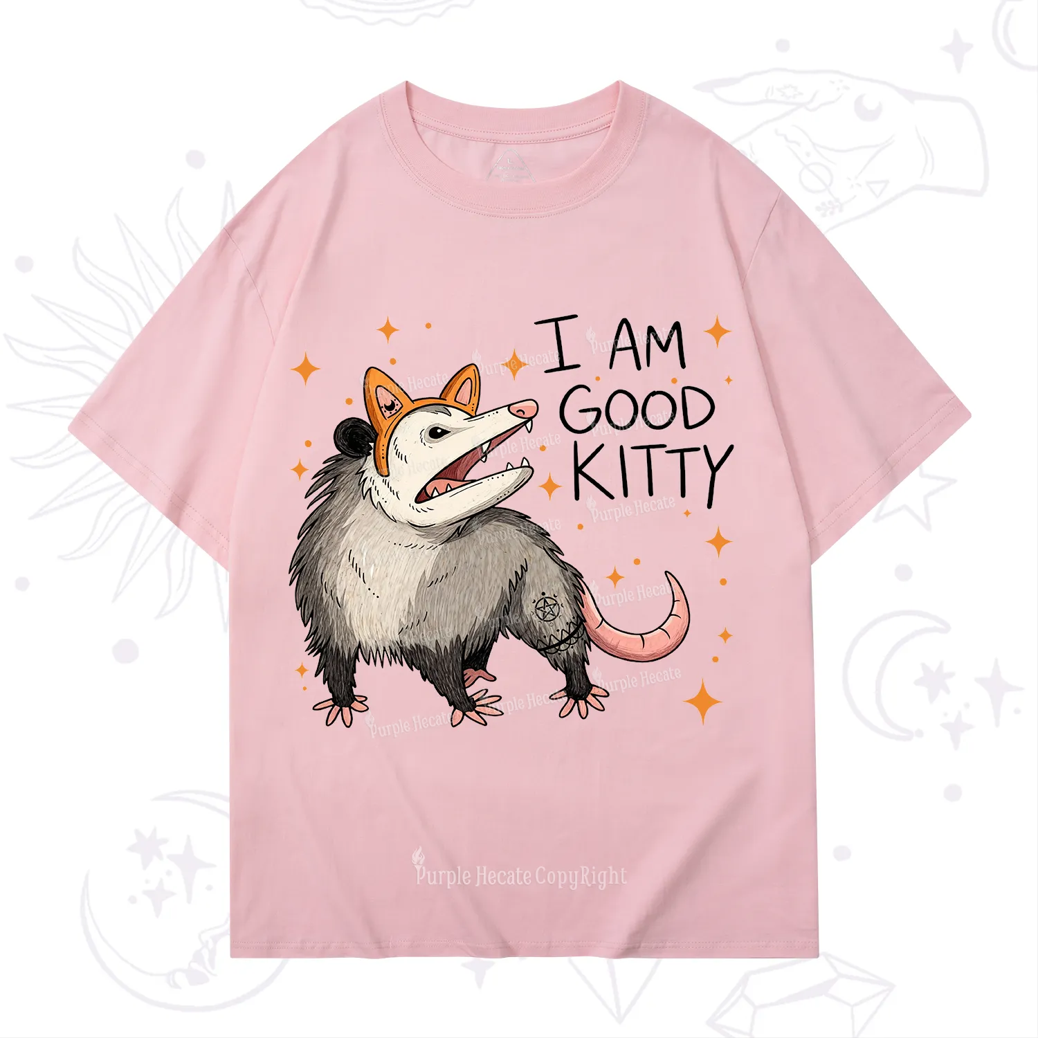 Purplehecate Funny Opossum I Am Good Kitty T-Shirt