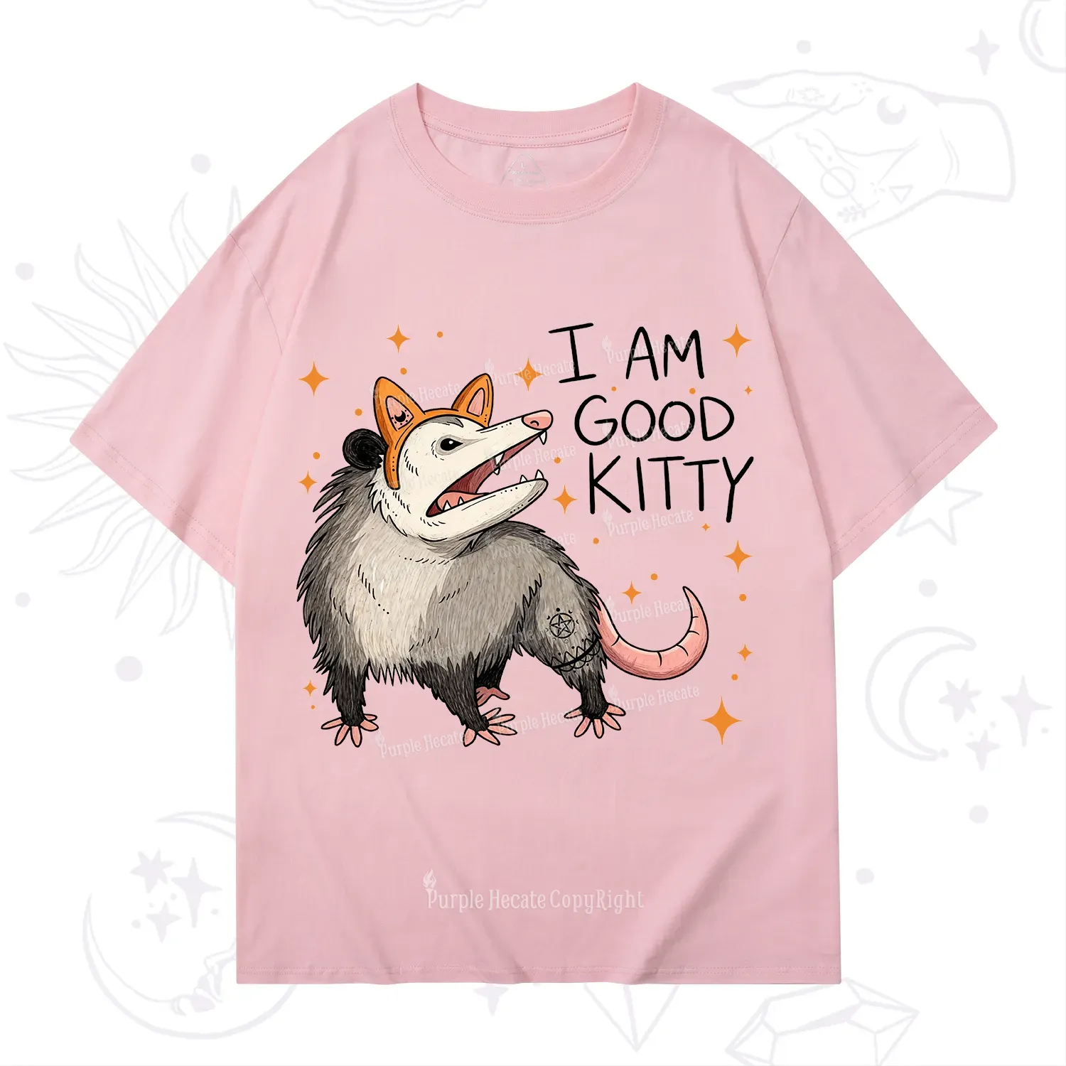 Purplehecate Funny Opossum I Am Good Kitty T-Shirt