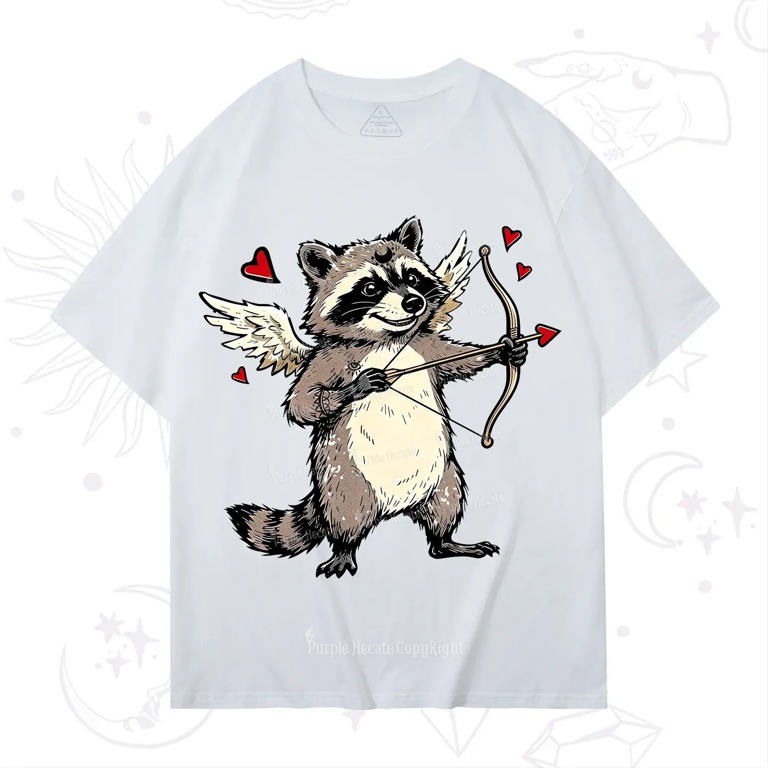 Purplehecate Cupid Raccoon Valentine T-Shirt