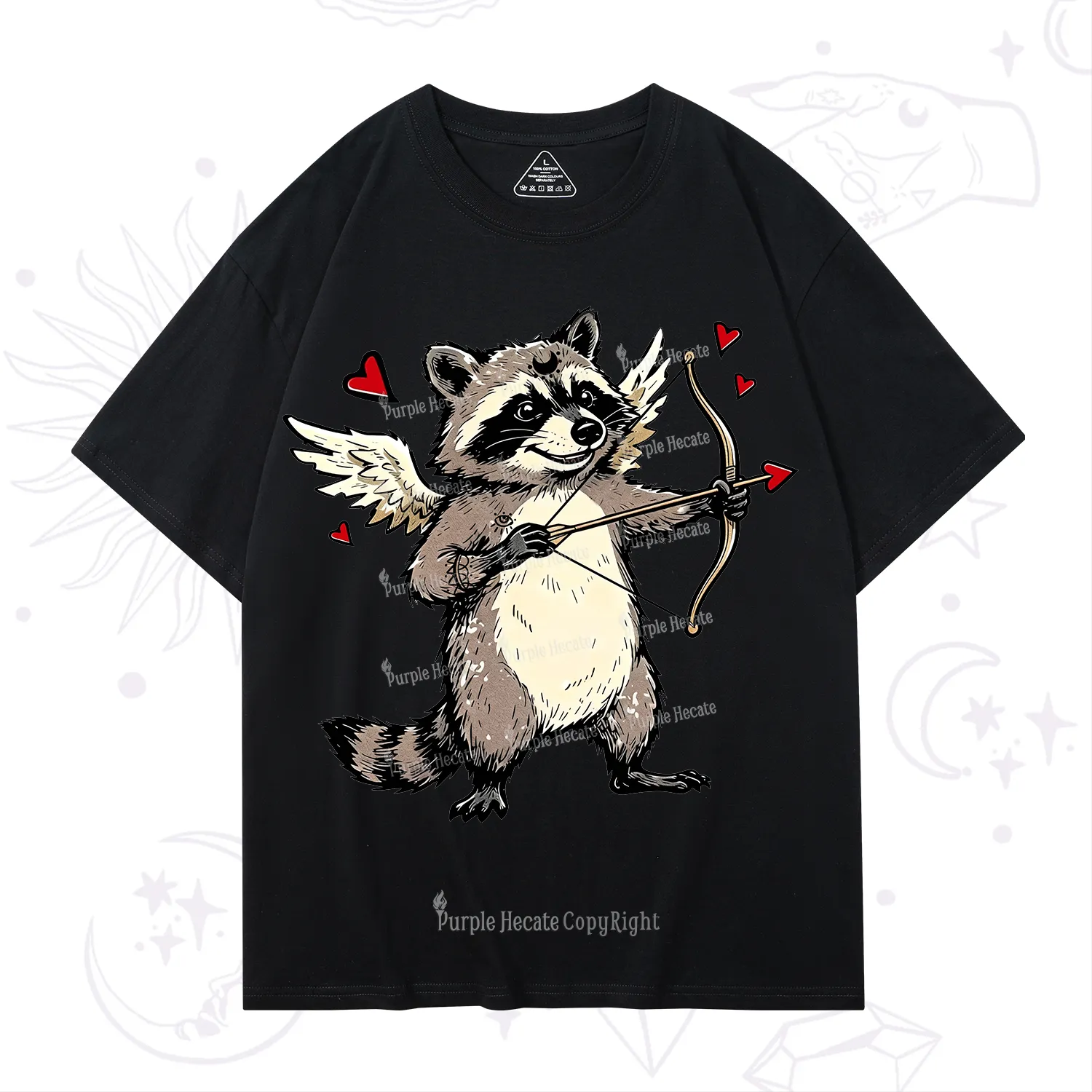 Purplehecate Cupid Raccoon Valentine T-Shirt