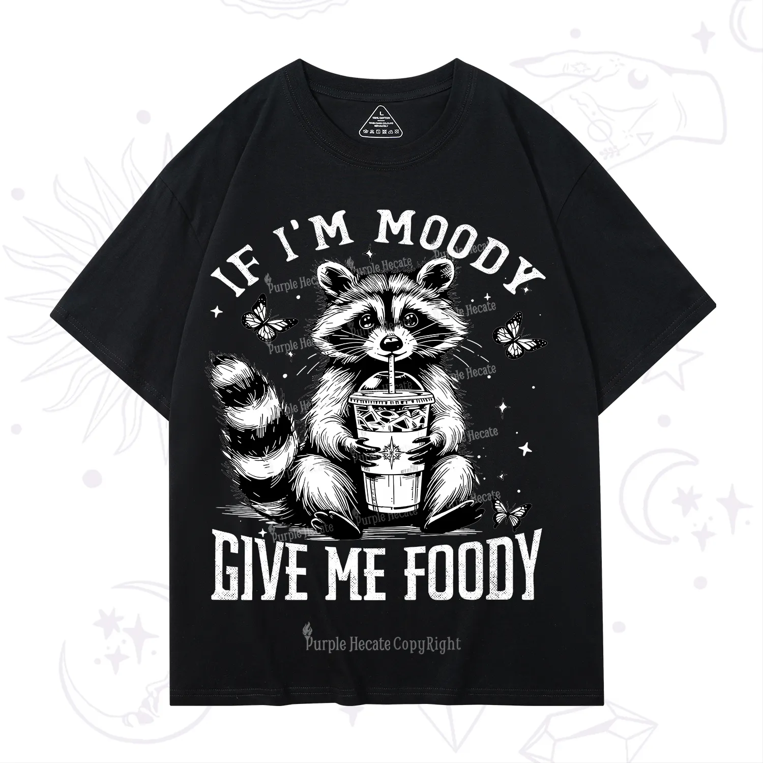 Purplehecate If I'm Moody Give Me Foody T-Shirt