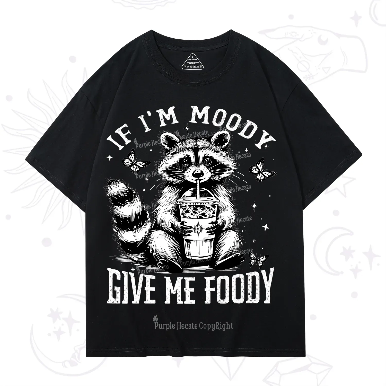 Purplehecate If I'm Moody Give Me Foody T-Shirt